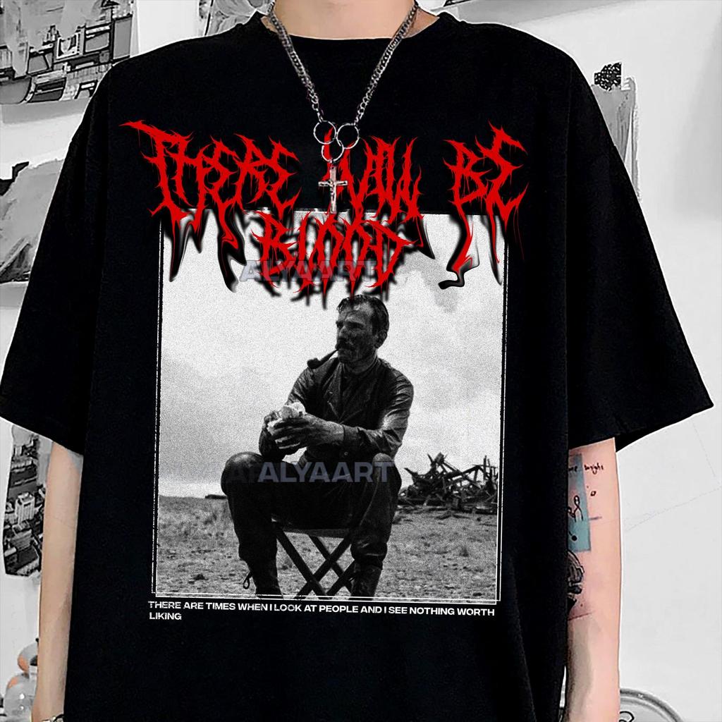 Vintage Daniel T-Shirt - There Will Be Blood Klassische Filme T-Shirt - Grunge Streetwear - Ästhetisches T-Shirt - Daniel Plainview - Heavy Metal Stil