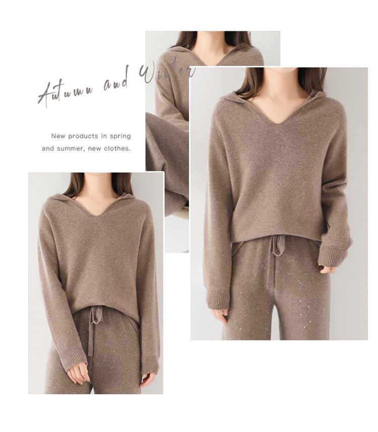 Wool Knit V-neck Sweater - Women's 2025 Autumn/Winter Collection