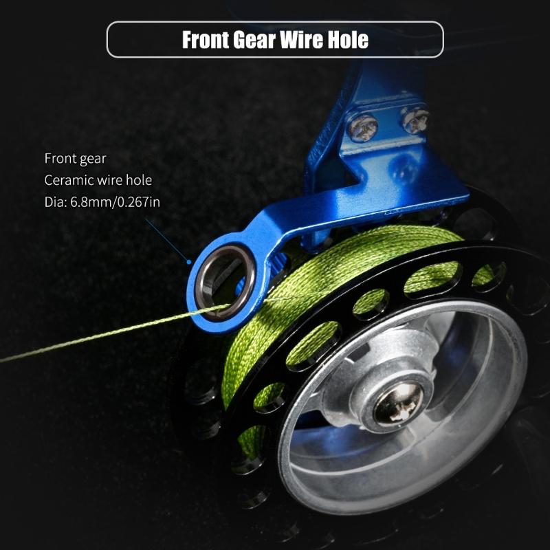 Ice Fishing Reel Large Spool Diameter Aluminum Spool Wear-Resistant Fishing Reel for Men Deep Water Fishing Equipment
