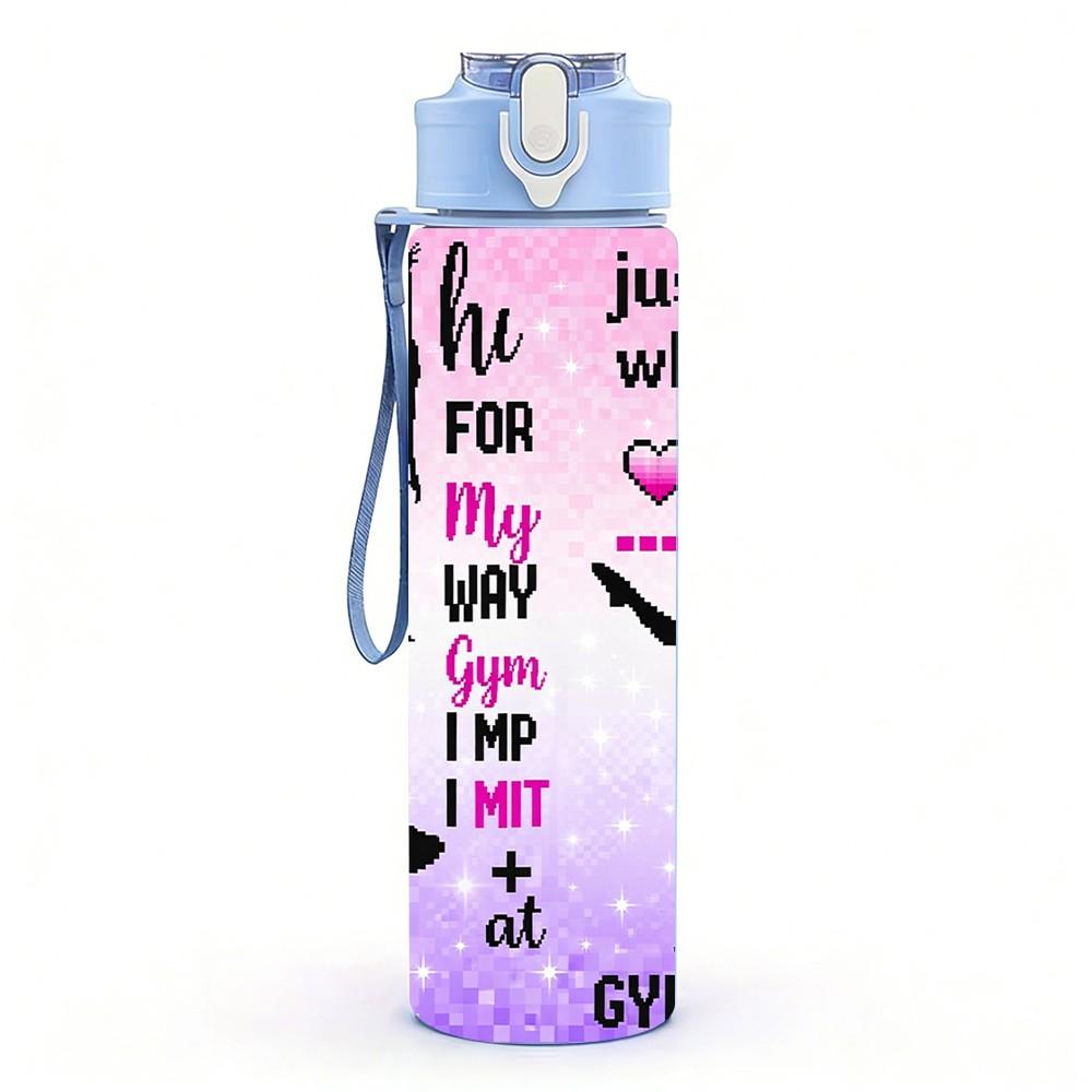1PC Just A Girl Who Loves Gymnastics Art 750ml Color Plastic Sports Water Bottle Leakproof Flip Straw Lid Suitable for Sports Office Home Use