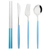 4Pcs Mirror Stainless Steel Tableware Gold Portable Dinnerware Knife Fork Spoon 304 Chopsticks Cutlery Set Western Flatware Set