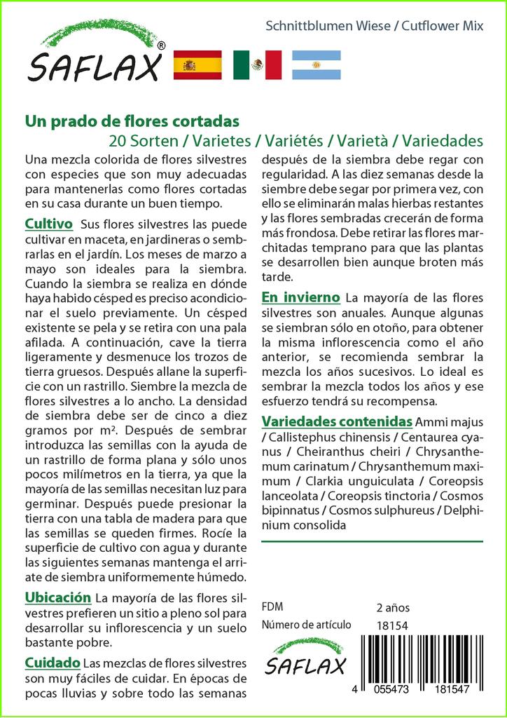 SAFLAX Cutflower Mix - 1000 Seeds - 20 Wildflower Mix