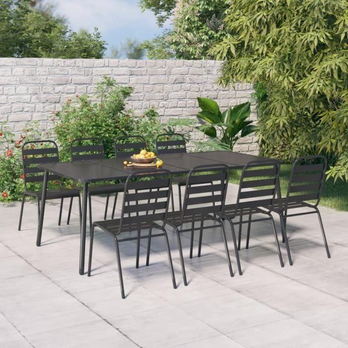 VidaXL Table de jardin anthracite 200x100x71 cm acier 362741