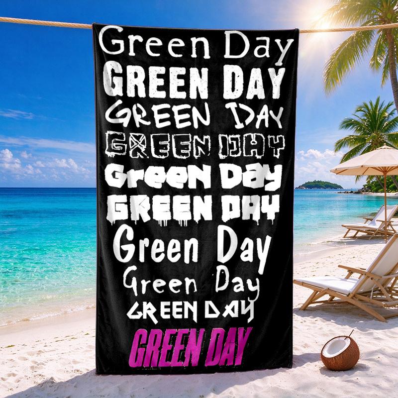 Green Day Quick-drying soft and absorbent beach towel—perfect for beach trips swimming outdoor camping and travel an essential beach item
