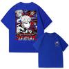 Summer Men's Japanese Devil Killer Anime Uzui Tengen Character Pattern Printed 100% Cotton T-shirt, Trendy Streetwear Top