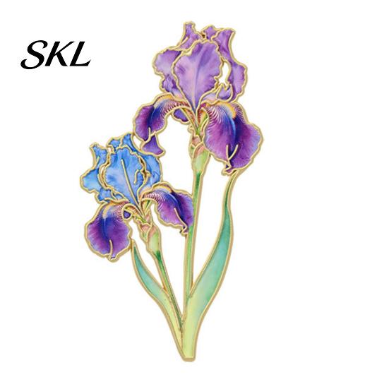 Decorative Clothing Pin Brooch Pin, Enamel Flower Design with Smooth Edges, Artistic Lightweight Zinc Alloy Badge for Jackets Scarves Bags Gift Lapel