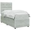 LED Box Spring Bed with Mattress Light Gray 90 X 200 Cm Velvet