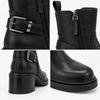 Botín Negro Tacón Medio Hebilla Lateral Montevita 105417