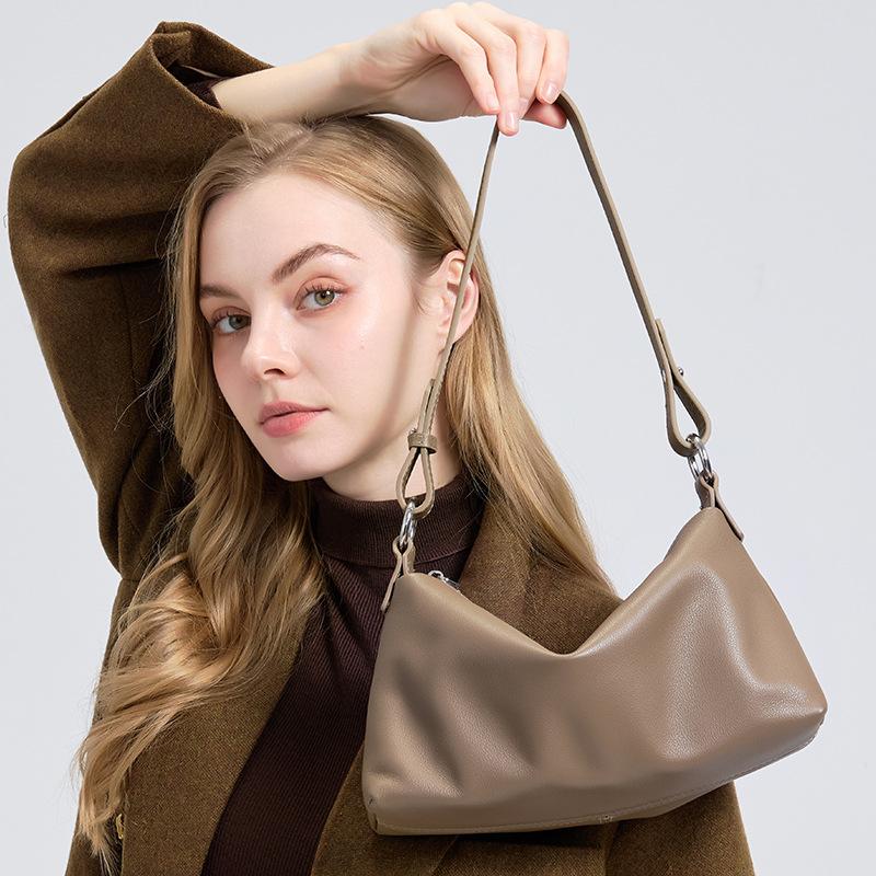 2026 New Full Grain Leather Women's Underarm Bag - Minimalist Square Shoulder Bag for Urban Commuting, Versatile Crossbody Purse