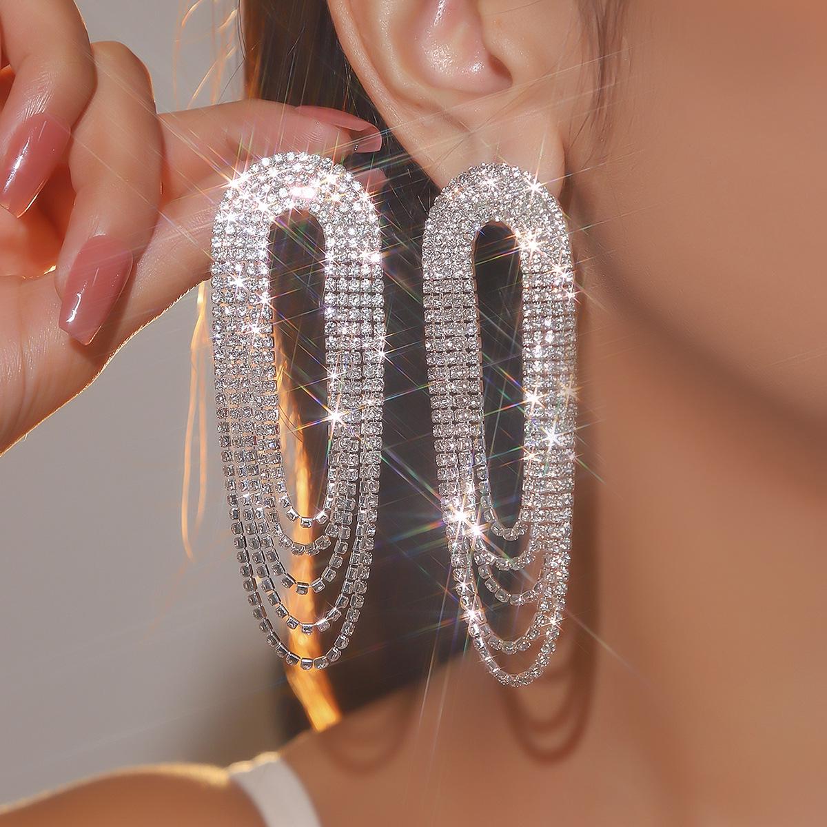 

Townka Роскошные серьги-кисточки с градиентными стразами для женщин