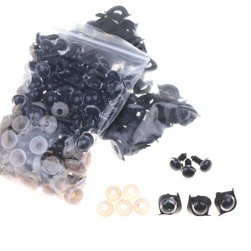 100Pcs 12mm Plastic Eyes for Bear Animal Dolls Safety Type with 50Pairs Suitable for Professional DIY Craft Making