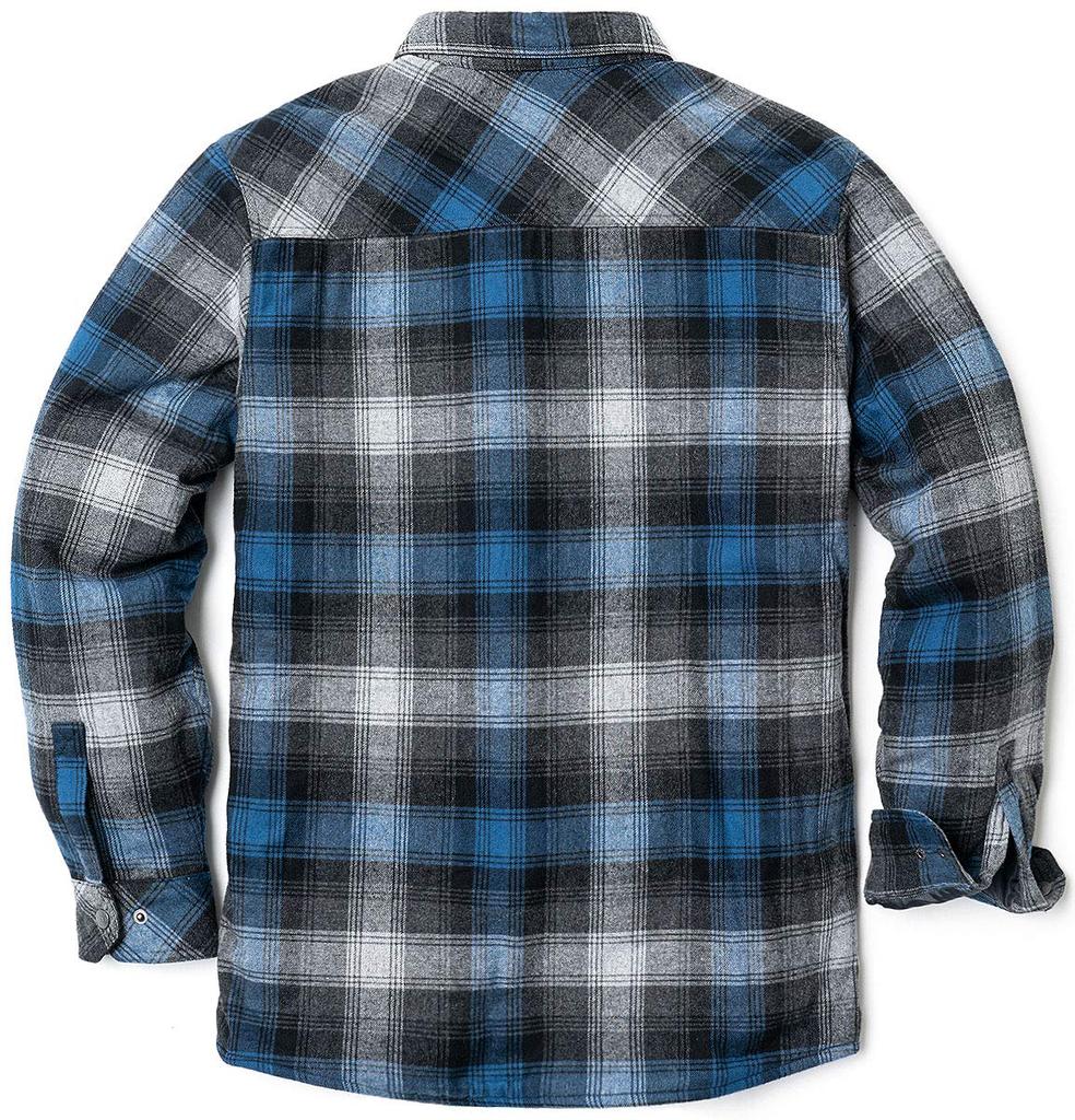 CQR Thick Sherpa Jacket Night Sky Size Durable and Check Solid Perfect for Outdoor and American Casual Men's (HOK710) - S, Warm, & Suede,