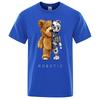 Funny Teddy Bear Robot Tshirt Robotic Bear Men Short Sleeve Fashion Casual Clothing Summer Cotton Tees Oversized Street T-Shirts