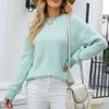 Women's  And Winter Splicing Knit Sweater Round Neck Long Sleeve Striped Sweater