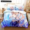 3D Print Cartoon Bedding Set Genshin Impact Game 3d Duvet Cover Set Comforter Bed Linen For Boy Decor Bedclothes