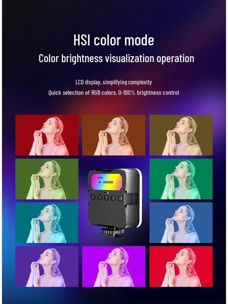AY83 RGB Flash Light for Mobile, Live Broadcast, Computer, and DSLR Photography