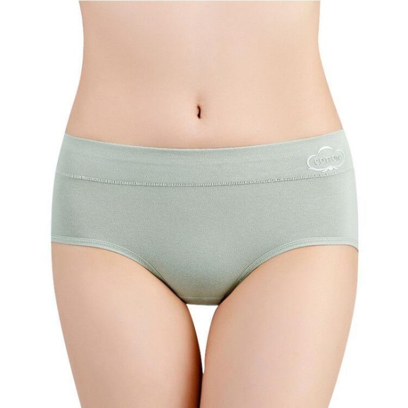 Breathable and Fashionable Cotton Women's Underwear Medium Waist Comfortable Underwear Women's Printed Elastic Triangular Underwear