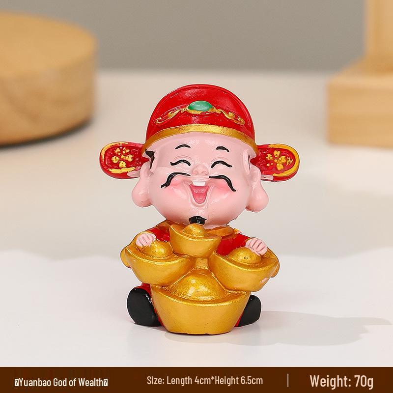 Chinese God of Wealth Figurine for Desktop Decoration - Cute Cultural Gift for Office or Shrine