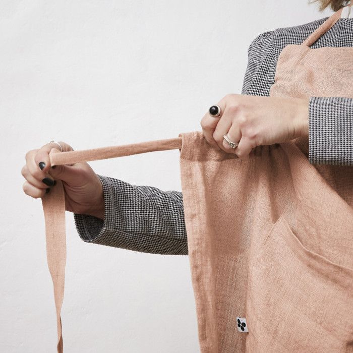 Tablier de Chef ajustable "Soline" 70 x 85 cm Lin lavé