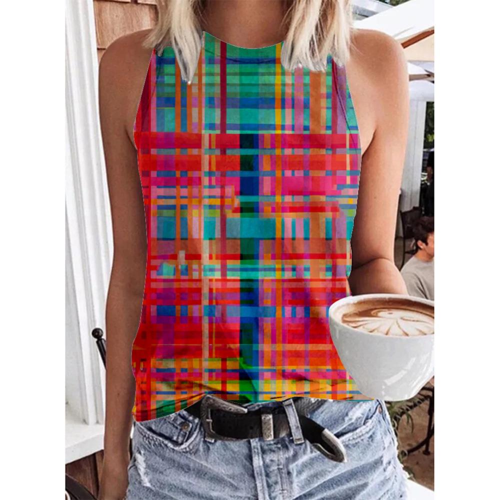 Fashionable geometric rainbow 3D printed vest
