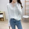 New Lazy Wind Long Sleeve Knitted Sweater Top Thin Cardigan Sweater Women's Fungus Edge Jacket