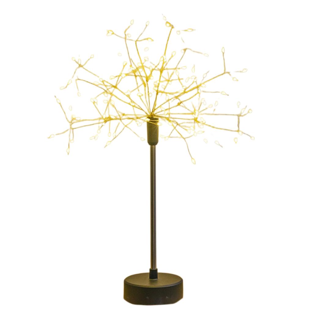 Mini Table Starburst Silver Lights Battery & USB Operated LED Christmas Starburst Firework Lamp for Xmas Party Home Decor