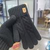 Knitted Wool Gloves Camel Wool Piled Thickened Thermal Gloves Outdoor Versatile Cold-proof Gloves