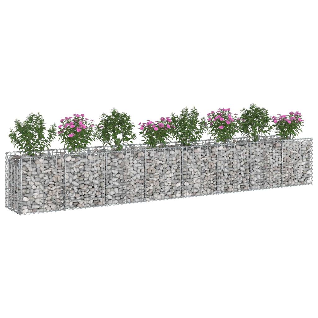 Gabion Raised Bed Set 2 Pcs Silver