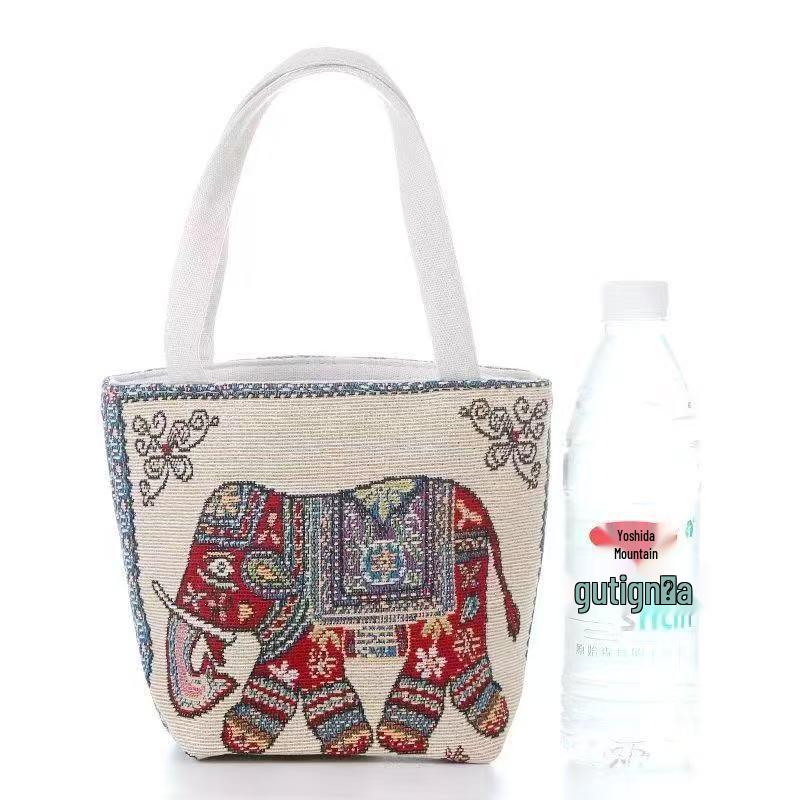 Женская большая этническая сумка-тоут с вышивкой слона