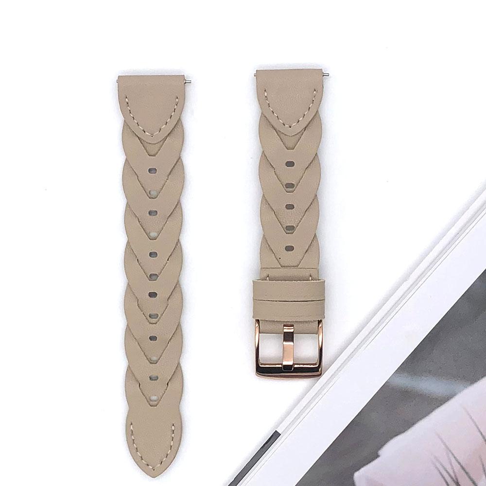 

18 мм ремешок для часов для Garmin Venu 2S/3S Vivoactive 4S/Vivomove 3S из искусственной кожи Forerunner 265S 255S сменный браслет 18mm width абрикосовый