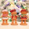Gingerbread Man Figurine Christmas Resin Gingerbread Statue with Dress/Suit Holiday Tabletop Ornament for Home Kitchen Mantel Decorations