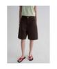 Half-Length Denim Shorts Brown