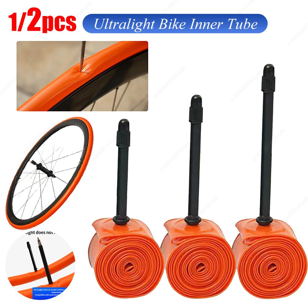 1/2PCS Ultralight 28g Bike Inner Tube 45/65/85mm Length French Valve  700X18 25 28 Road Bicycle TPU Material Tire Cycling Access
