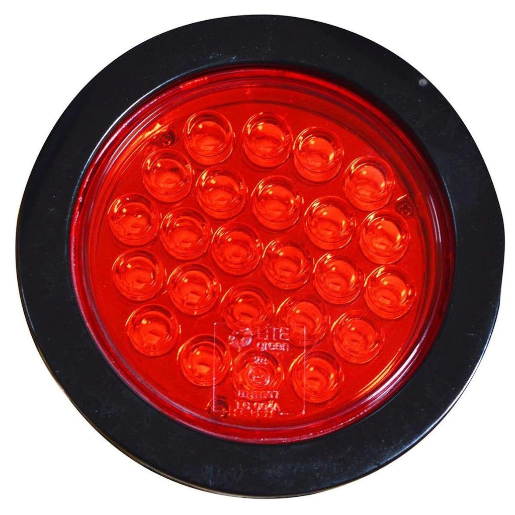 APSMOTIV 12V Red/White/Amber 4" Round LED Trailer Tail Light Stop Turn Tail Brake Signal/Reverse Backup/Marker Lights Trucks Trailer RV Camper