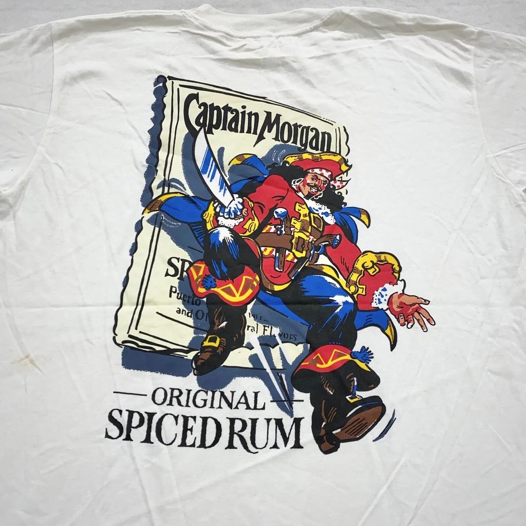 Vintage 90er CAPTAIN MORGAN SPICED RUM T-Shirt GROSS Piraten-Cartoon weich