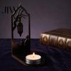 Gothic Tea Light Stand Halloween Candle Holder, Hollow Silhouette Holder for Lights, Dark Aesthetic Home Decor Style Pumpkin Ghost Cat Bat Tabletop