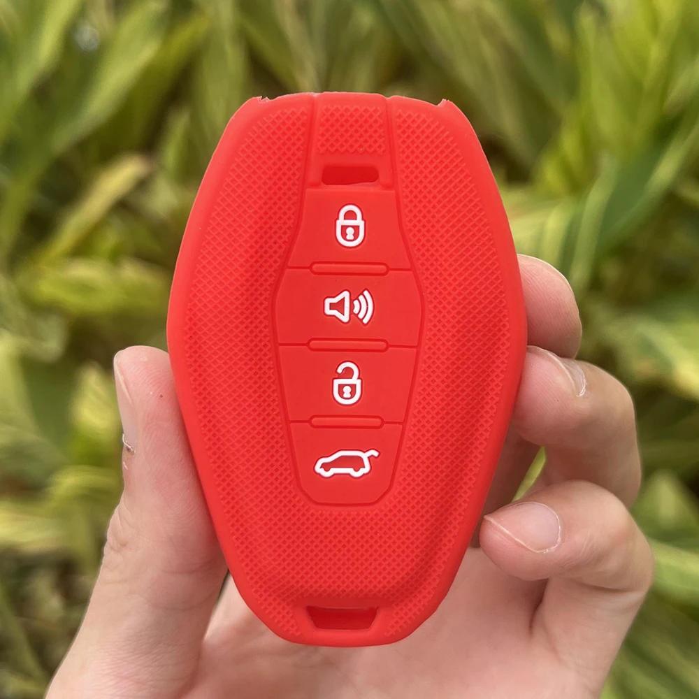 Silicone Car Key Cover Case for Chery JETOUR X70 X70plus X70m X90plus X95pro 4button Car Key Accessories красный