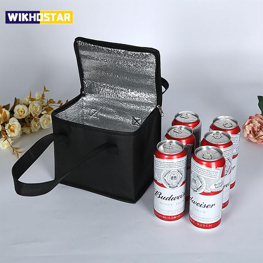 Foldable Lightweight Insulated Cooler Bag, Thermal Lunch Tote, Heat Preservation Food Carrier for Picnic, Beer Delivery, Outdoor Travel