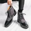 Plus Size Men's Autumn/Winter Leather Chelsea Boots - British Style High-Top Fashion