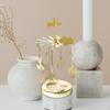 The Lid of Rotary Candle Holder with Reindeer Pendant Christmas Decoration Golden Color for Office