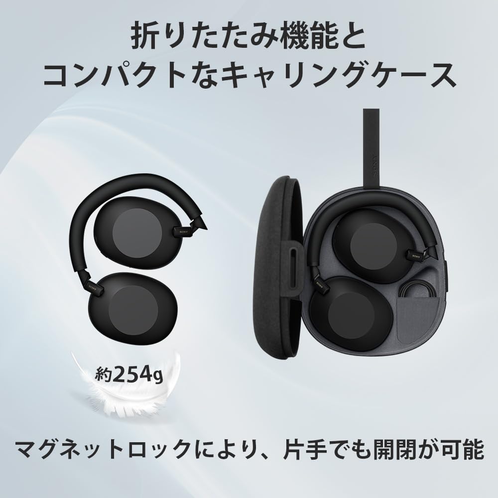 Sony Wireless Headphones with Noise and Ambient Sound Capture WH-1000XM6 Black World-Class Cancellation, Bluetooth, Long-Range, Foldable,