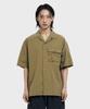 POLLUTION Micro Ripstop Open Collar Shirt Khaki