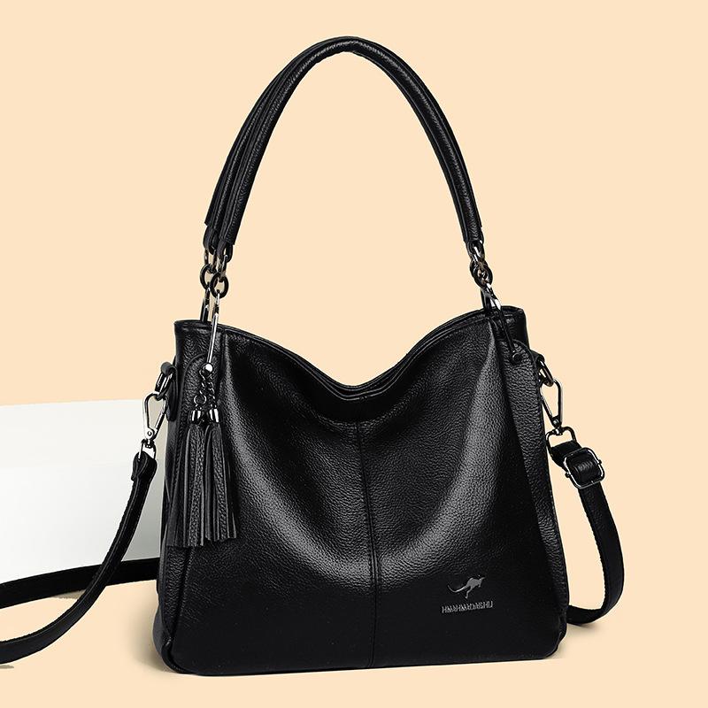 Hochwertige Damen Umhängetasche aus weichem Leder, Retro-Arbeitstasche, Schultertasche, Elegante Tasche mit großem Fassungsvermögen