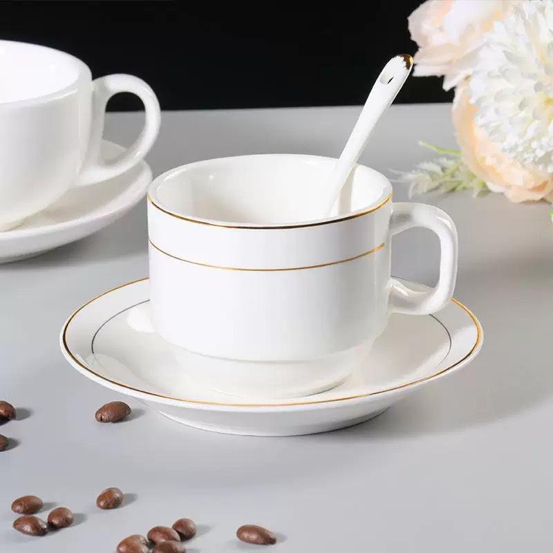 Ceramic coffee cup set handpainted goldpainted English cup saucer hotel coffee milk tea cup