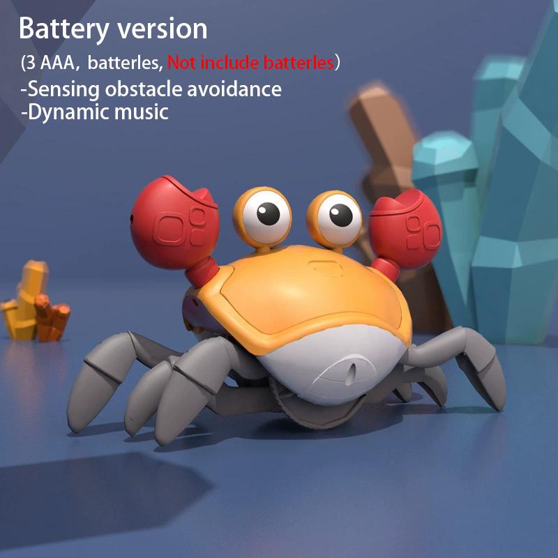 1pc Escape Crab Auto-sensing Function Children Crawling Avoiding Obstacles Electronic Pet With Music