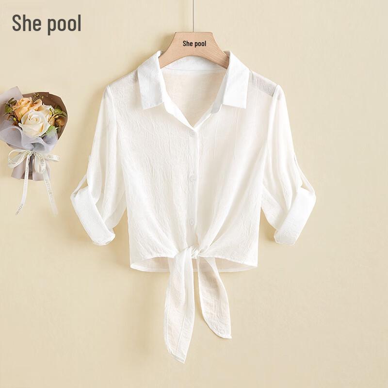 

Ta Chi 2026 S/S Elegant Tie-Front Lapel Blouse L