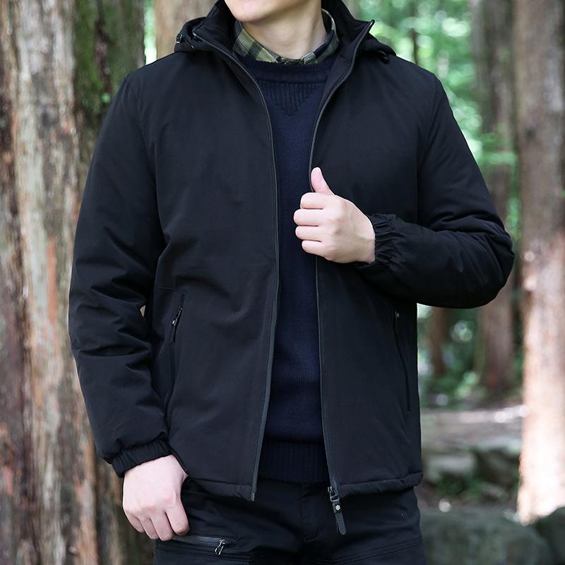 Autumn and Winter Men's Fleece Hooded Jacket Outdoor Windproof Warm Cold Casual Simple Men's Jacket