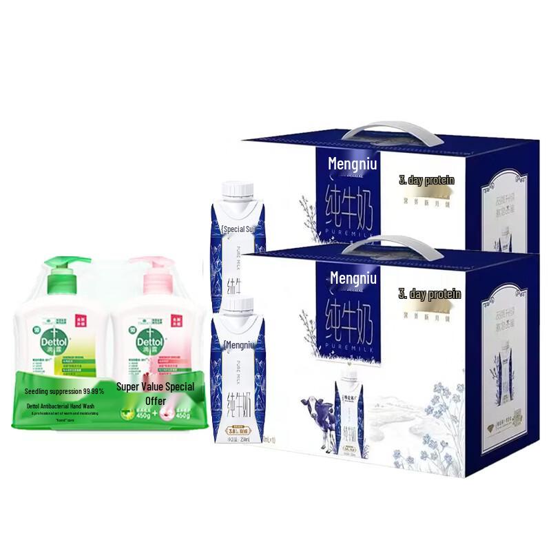 Dettol Hand Wash and Mengniu Telunsu Milk Bundle