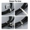 100Pcs 304#Stainless Steel Cable Ties Heavy Duty Self-Locking Cable Zip Tie Multi-Purpose Metal Exhaust Wrap Locking Ties