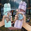 1PC Retro Tiger Head Wild Animal Round Print 750ml Portable Sports Water Bottle Leakproof Gym Outdoor Travel Drink Cup